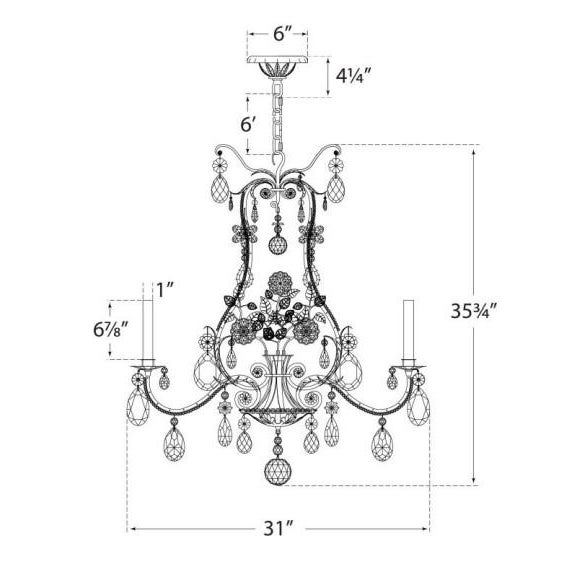 Visual Comfort Thomas O'Brien for Visual Comfort Signature Yves Chandelier in Gilded Iron with Crystal For Sale - Image 4 of 4