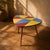 Czechoslovak Brussels Style Oak and Colored Umakart Table, 1950s For Sale - Image 10 of 10