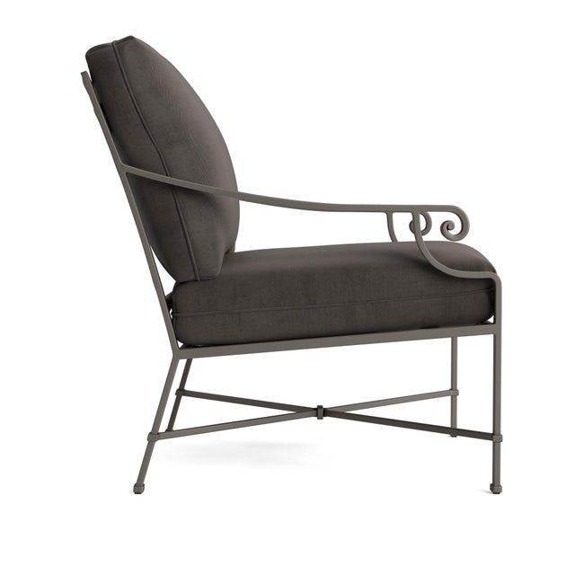 Contemporary Brown Jordan Venetian Lounge Chair, Mica frame with Fusion Charcoal fabric For Sale - Image 3 of 11
