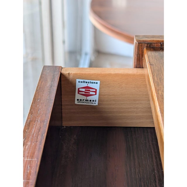 Brown Mid-Century Rosewood Set of Side Tables by Claudio Salocchi for Sormani, 1960s, Set of 2 For Sale - Image 8 of 13