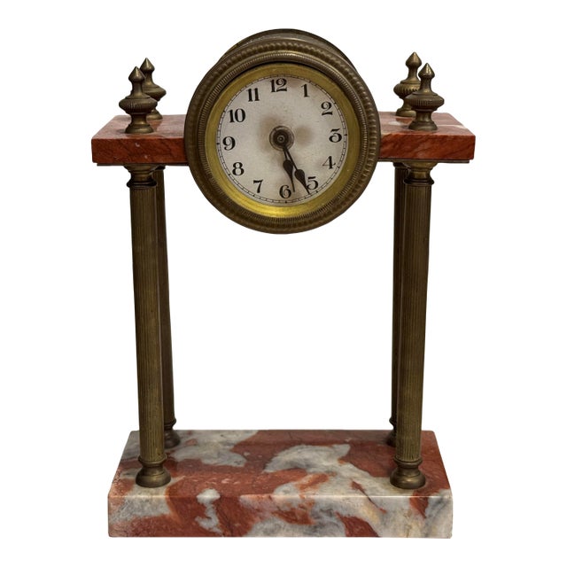1900s Vintage French Marble Clock Decor For Sale