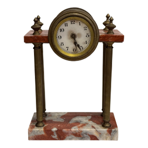 1900s Vintage French Marble Clock Decor