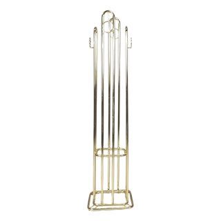 Vintage Modernist Brass Coat Stand, 1970s For Sale