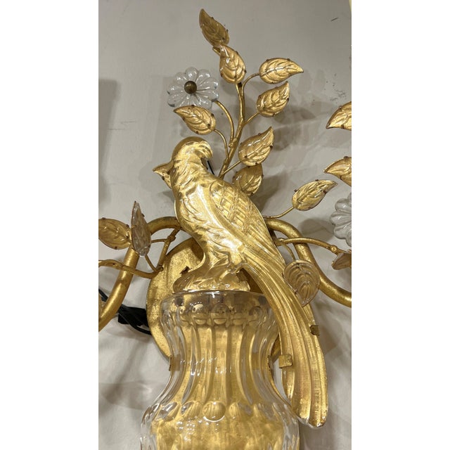 Vintage Mid-Century Modern Italian Gilt Metal Parrot Form Sconces - A Pair For Sale - Image 12 of 12