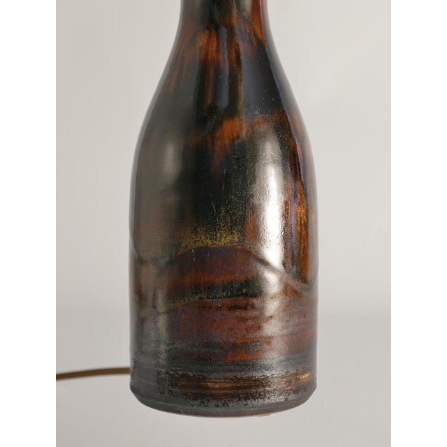 1960s Brown Stoneware Table Lamp by Carl-Harry Stålhane, Designhuset, Sweden, 1960s For Sale - Image 5 of 15