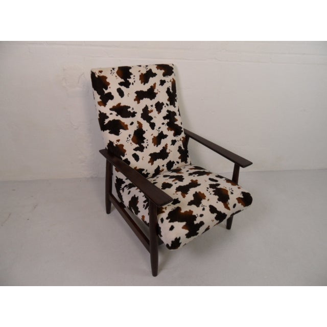 Black Vintage Lounge Chair in Wood, 1950s For Sale - Image 8 of 10