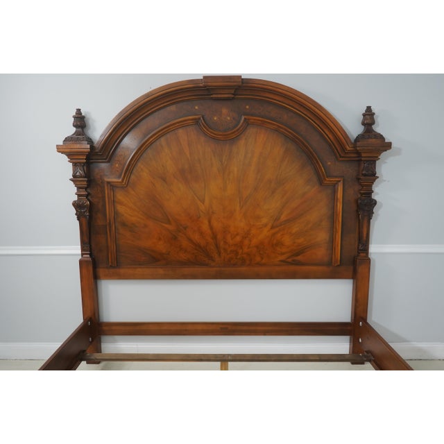 Victorian Henredon King Size Victorian Style Walnut Bed For Sale - Image 3 of 18