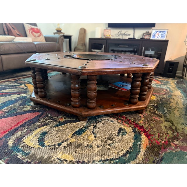 1960s Vintage 1960s Mexican Brazier Coffee Table – Solid Wood & Iron For Sale - Image 5 of 5