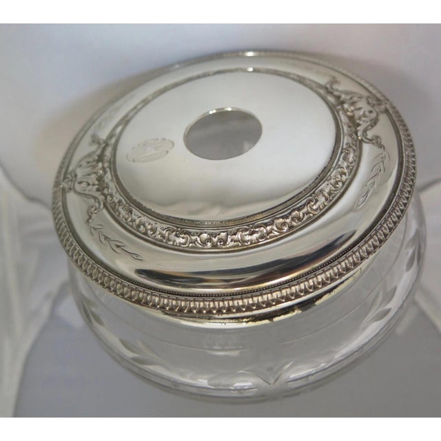 Vintage Early 20th Century Sterling Silver Vanity Jars - A Pair For Sale - Image 12 of 12
