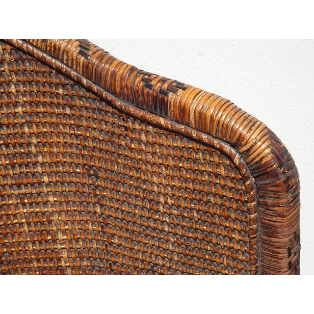 Share Vintage Mid Century Wicker Barrel Back Side Chair For Sale - Image 10 of 14