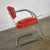 Metal Art Deco Streamline Modern Bauhaus Accent Chair Cantilever Chrome & Red Vinyl Attributed to Kem Weber for Lloyd’s Manufacturing For Sale - Image 7 of 13