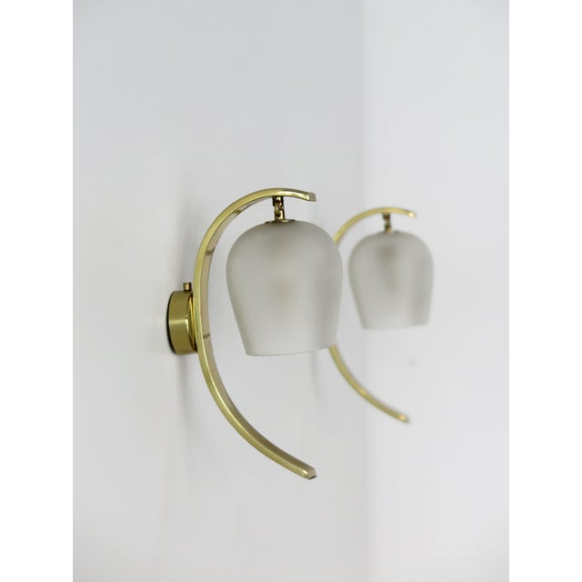Gold Glass and Brass Wall Lamps by Pietro Chiesa for Fontana Arte, Italy, 1940s, Set of 2 For Sale - Image 8 of 18