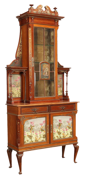 20th Century Art Nouveau Showcase in Mahogany, Italy