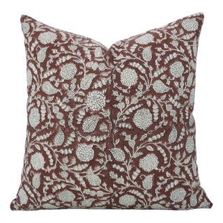 Fabdivine Cotton Linen Throw Pillow Cover 22x22 Inch Handcrafted Block Print- Gopi For Sale