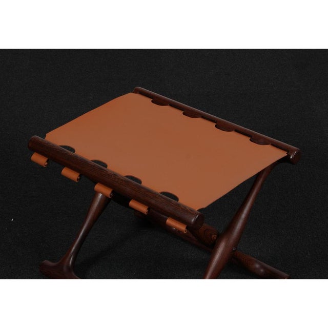 Wenge Guldhoj Folding Stool from Poul Hundevad, 1948 For Sale - Image 3 of 7