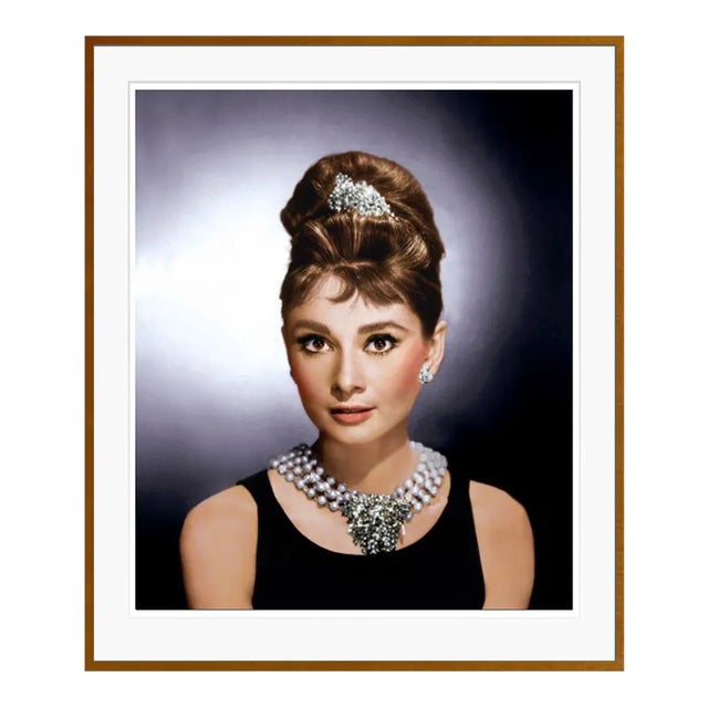 Audrey Hepburn "Breakfast at Tiffany's" Brown Framed Archival Pigment Print - 47 X 67" For Sale
