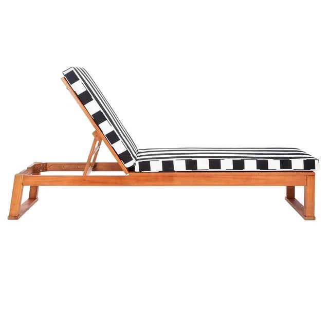 Brown Solano Sunlounger - Natural/Black Stripe For Sale - Image 8 of 9