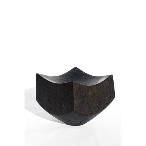 V21404 vessel in oxidized oak wood by jörg pietschmann dimensions: d 18 x w 14 x h 18 cm. Materials: oak wood. In...