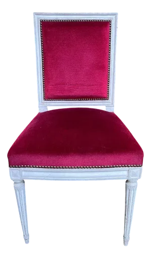 Louis XVI Red Velvet Chairs, Set of 6