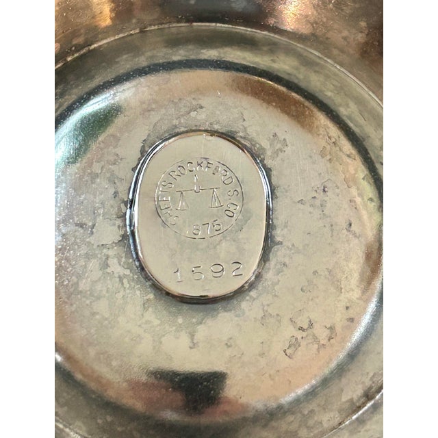 Mid 20th Century Sheets-Rockford Silver Plate Pedestal Flower Bowl With Gadrooned Border 11.5” Centerpiece For Sale - Image 9 of 9