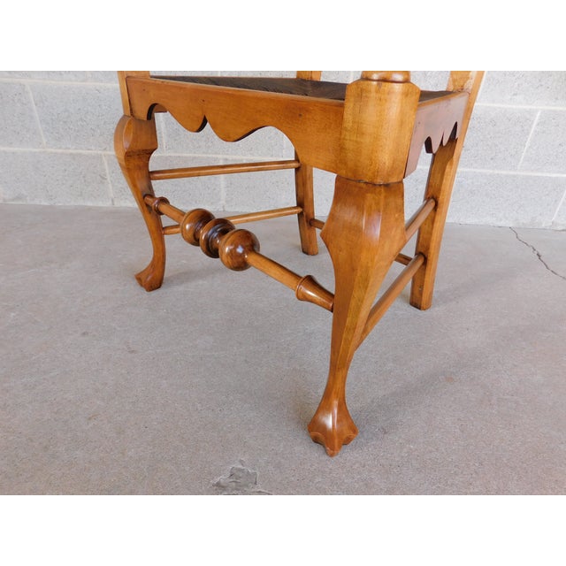 New England Style Figured Maple Lyre Back Arm Chair Attributed to William Savery For Sale In Philadelphia - Image 6 of 17