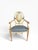 Pair of Vintage Neoclassical Painted & Gilt Louis XVI Style Armchairs With Hand-Painted Medallion Backs For Sale In Boston - Image 6 of 15