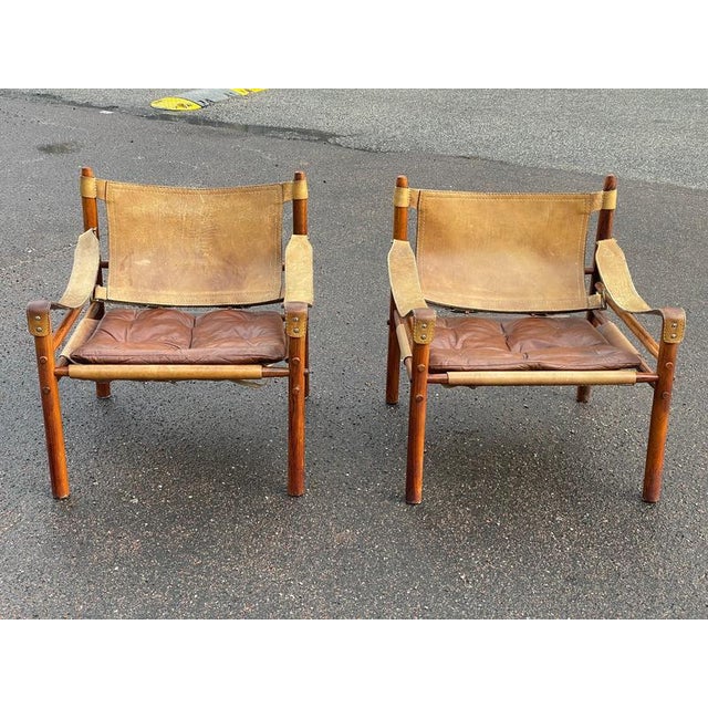 1970s Set of Scandinavian Safari Chairs attributed to Arne Norell, 1973 For Sale - Image 5 of 11