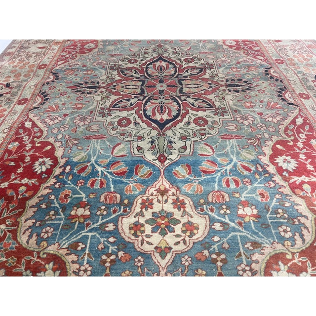 Late 19th Century Fine Antique Persian Mohtasham Kashan Rug 4’5” X 6’6” For Sale - Image 5 of 5