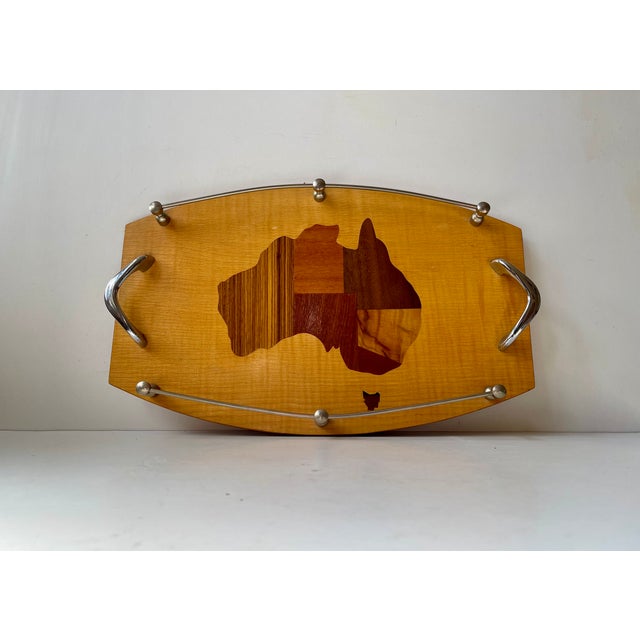 Vintage Australian Intarsia Serving Tray by Australian Mulga, 1970s For Sale - Image 9 of 9