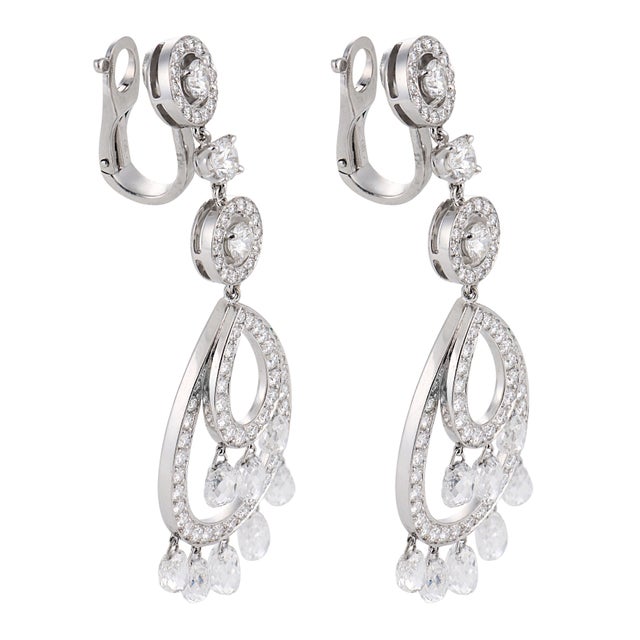 Early 21st Century Boucheron 8.30 Carat Diamond 18k White Gold Drop Earrings, A Pair For Sale - Image 5 of 5