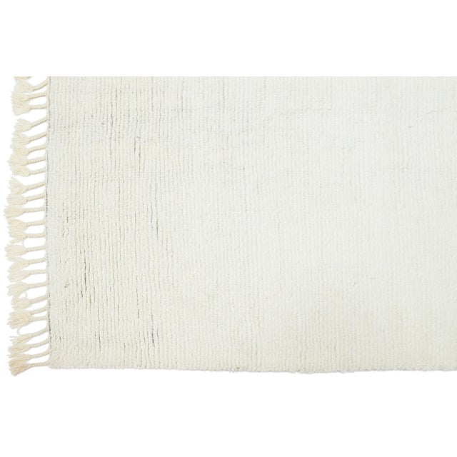 Modern Organic Moroccan Style Wool Rug With Solid Color For Sale - Image 9 of 9