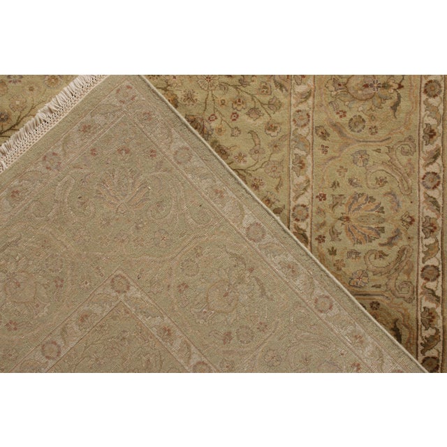 Rug & Kilim’s Tabriz Style Rug in All Over Green, Beige-Brown Floral Pattern For Sale - Image 9 of 9