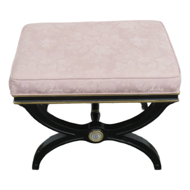 Hollywood Regency Painted Vanity Ottoman Footstool 6124 For Sale