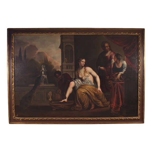 Italian Painter, Bathsheba at Her Bath, Nude, 1720, Oil on Canvas For Sale