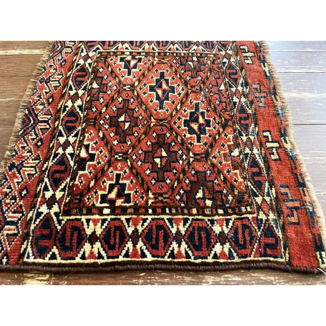 Tribal Antique Yomuth Rug/Bag, Turkoman, as Is 17" X 16" For Sale - Image 3 of 6