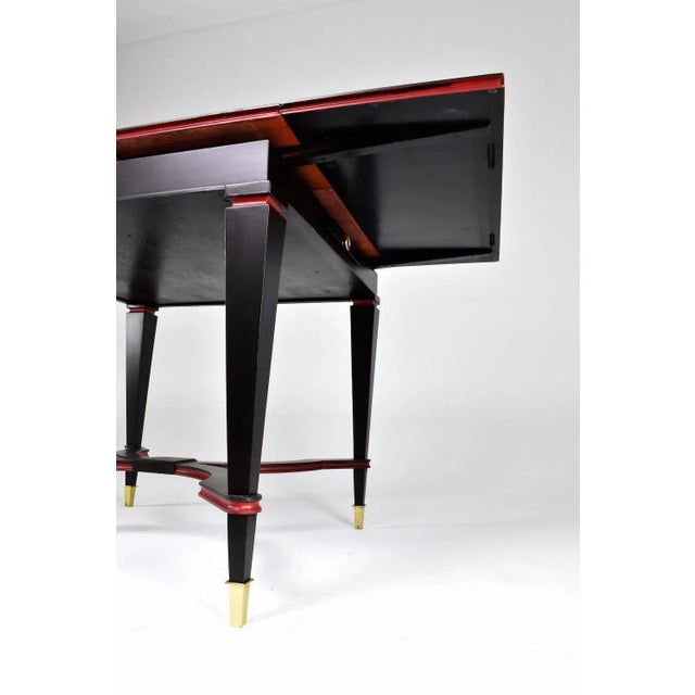 Italian Dining Armchairs (Set of 4) With Extendable Game Table, 1960s For Sale - Image 15 of 18