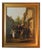 Dutch Scene with Traveling Entertainers, Early 19th Century, Oil on Canvas, Framed For Sale