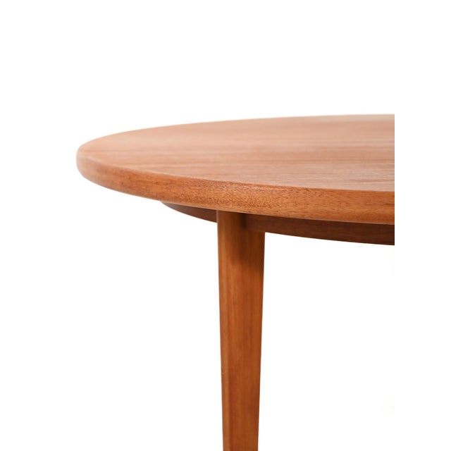 Swedish Extendable Round Teak Table, 1960s For Sale - Image 4 of 8