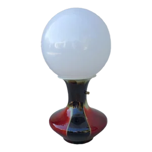 Vintage Large Chinese Flambe Oxblood Sang De Boeuf Porcelain Vase Globe Table Lamp