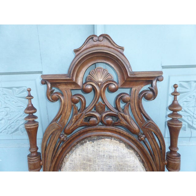 Gothic Mid 18th Century Gothic or Westlake High Back Throne Armchair (Frame Only Without Upholstery) For Sale - Image 3 of 8