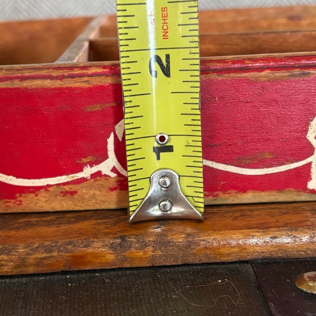 Wood Vintage Wooden Tray Cutlery Box Folk Art For Sale - Image 7 of 8