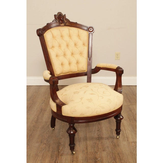 John Jelliff Antique Victorian His & Hers Walnut Armchairs - A Pair For Sale - Image 4 of 13