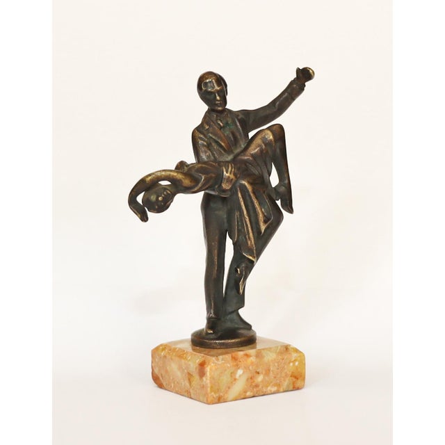 Dancing Couple in Bronze & Marble, 1920s For Sale - Image 4 of 10