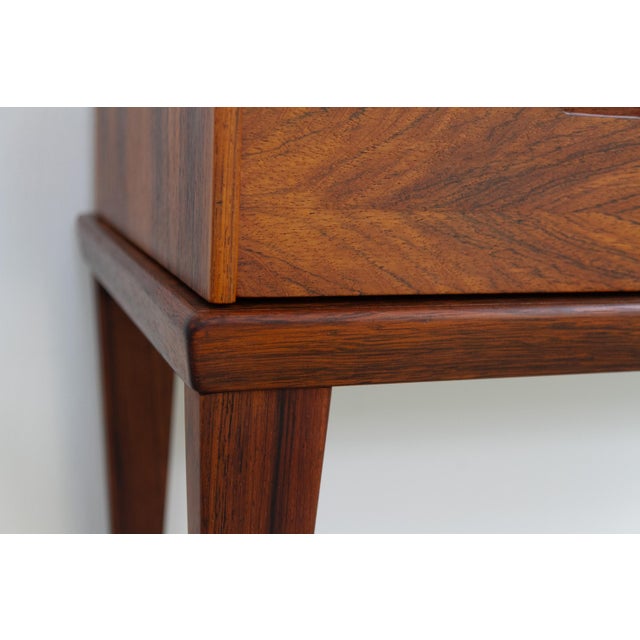Vintage Danish Rosewood Bench with Drawers and Mirror by Kai Kristiansen, 1960s, Set of 3 For Sale - Image 17 of 18