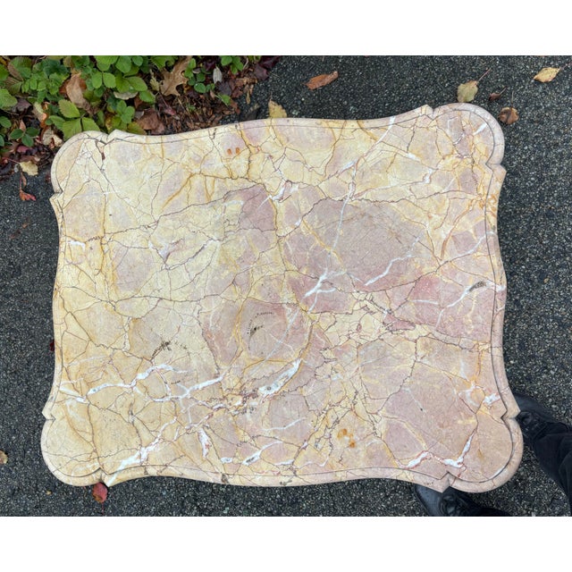 18th Century 18th Century Louis XV Style Carved Walnut Marble Marble Top Side Table For Sale - Image 5 of 9