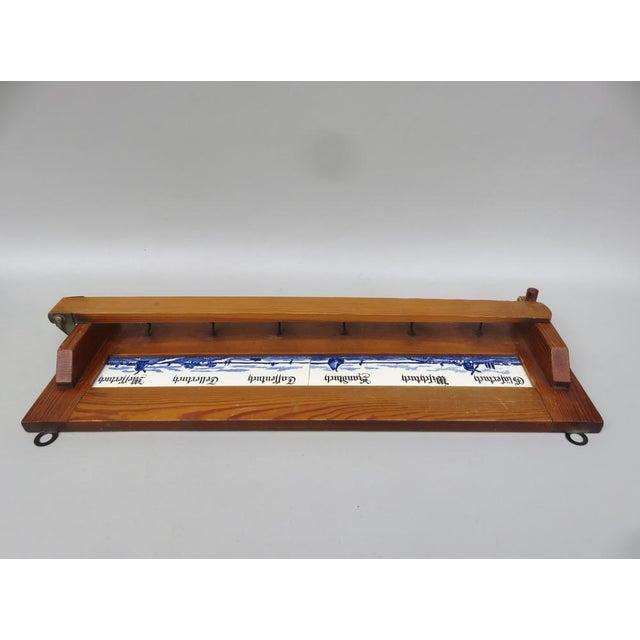 Art Nouveau Towel Board in Glass, Ceramic and Wood, 1890s For Sale - Image 5 of 18