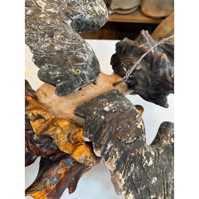 Antique Italian Carved Wood Angel, Original Paint, Circa 1880s For Sale - Image 14 of 17