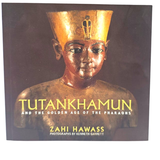 Monumental Egyptian Revival Statue of Goddess Isis With Open Wings and Gold Red Detailing – 21.5" Wide For Sale - Image 13 of 15