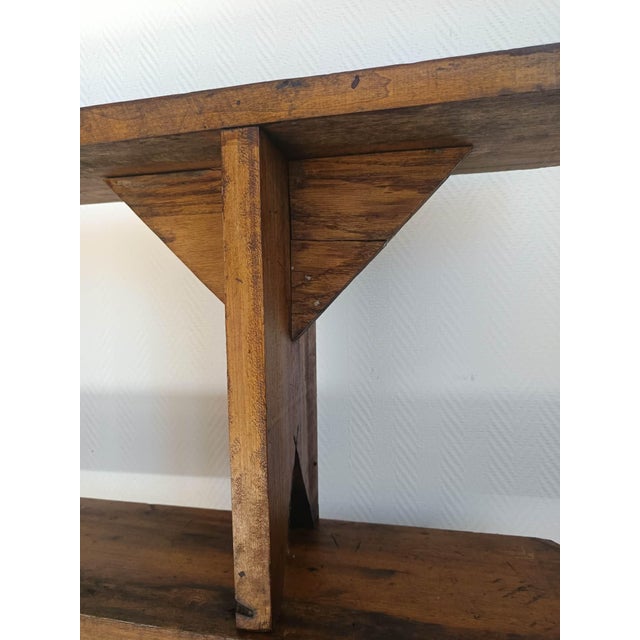 Rustic Wooden Farm Benches, 1940s, Set of 2 For Sale - Image 6 of 11
