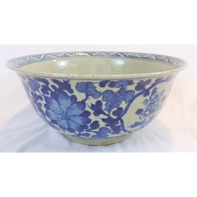 Large Chinoiserie Blue and White Bowl Chairish